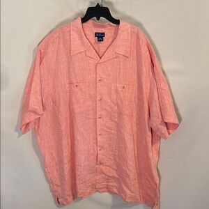 Paul Fredrick Linen Men's Pink Button-Up Shirt 4XL